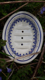 Polnische Seifenschale Bunzlauer blau weiß